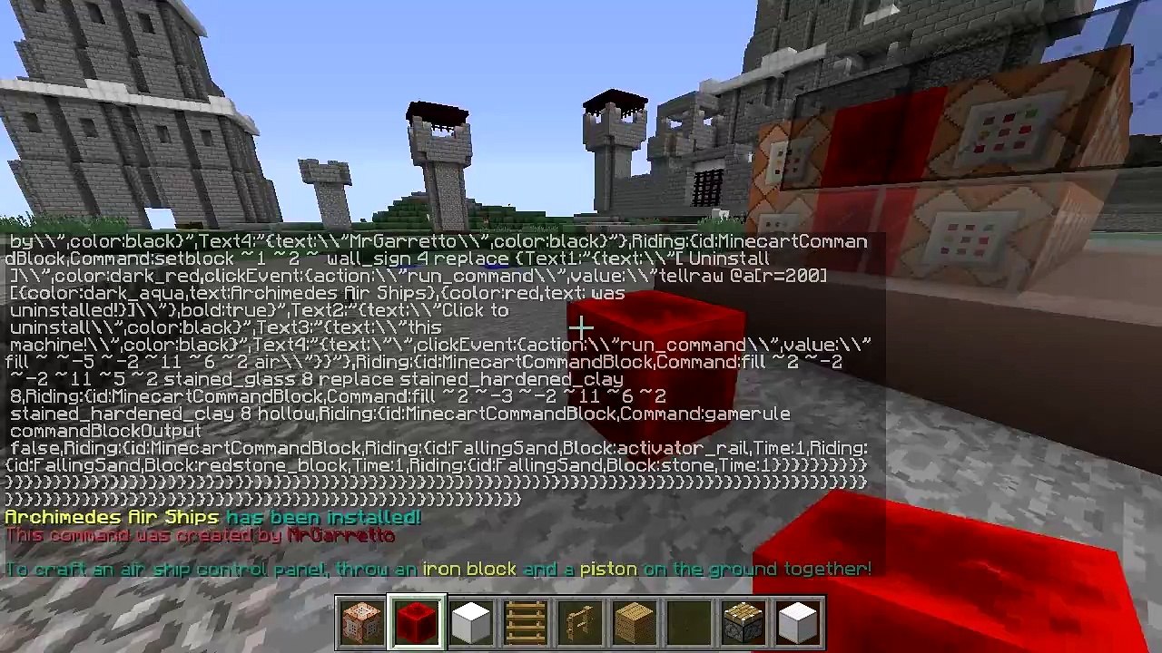 minecraft 1.8, 1 command block creation, Archimedes Air ships command: mattyyoutuber :minecraft