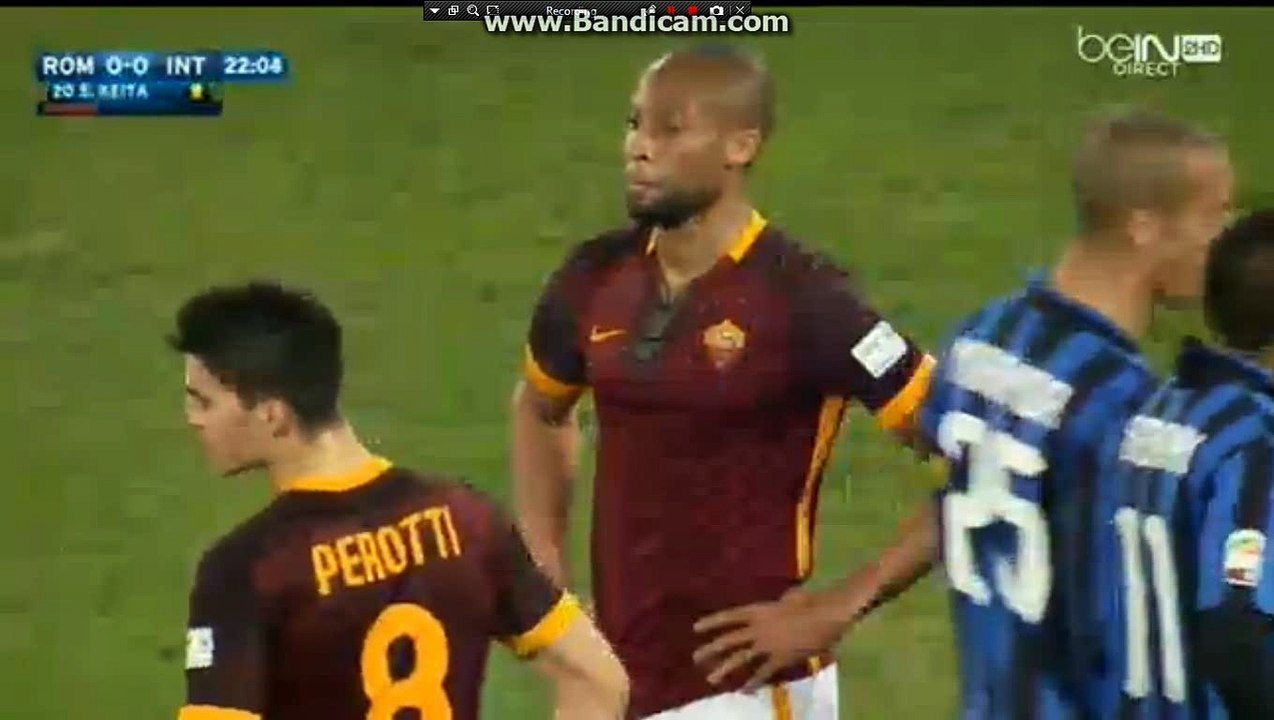 Horror Foul by Keita - Roma 0 -0 Inter   LIVE  19.03.2016