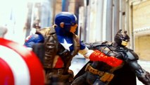 Batman Vs Avengers Captain America Video - Stop Motion Animation w toys