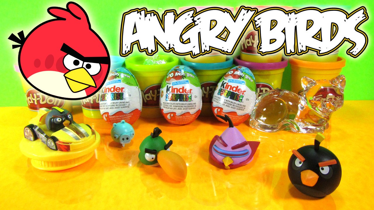 Opening Angry Bird Kinder Surprise Eggs