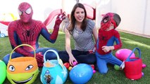 GIANT Egg Hunt with HUGE Surprise Eggs Frozen Easter Basket, Spiderman Toys, TMNT