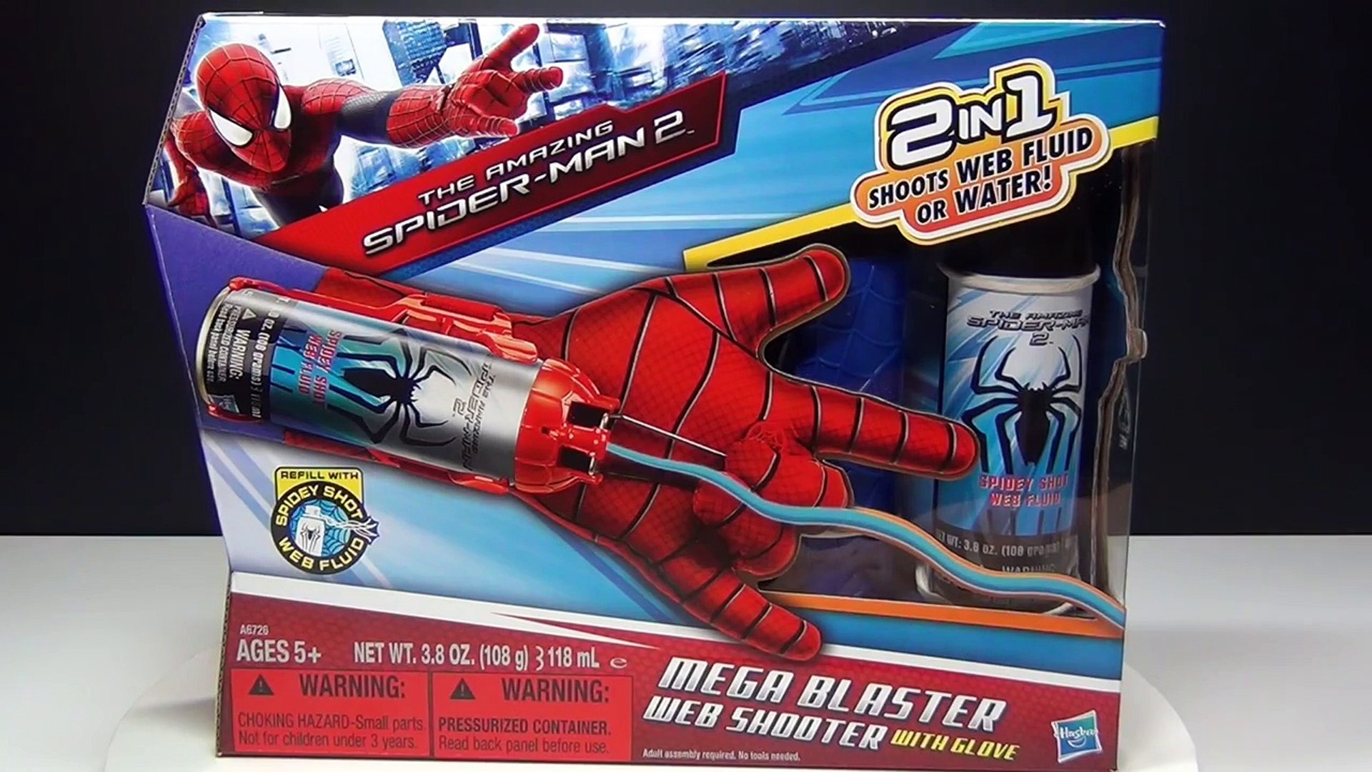 Marvel The Amazing Spider-Man 2 Mega Blaster Web Shooter with Glove Slinger New 