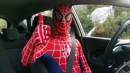 Spiderman Cars Road Racing In Real Life - Mountain Adventure of Avengers Superhero