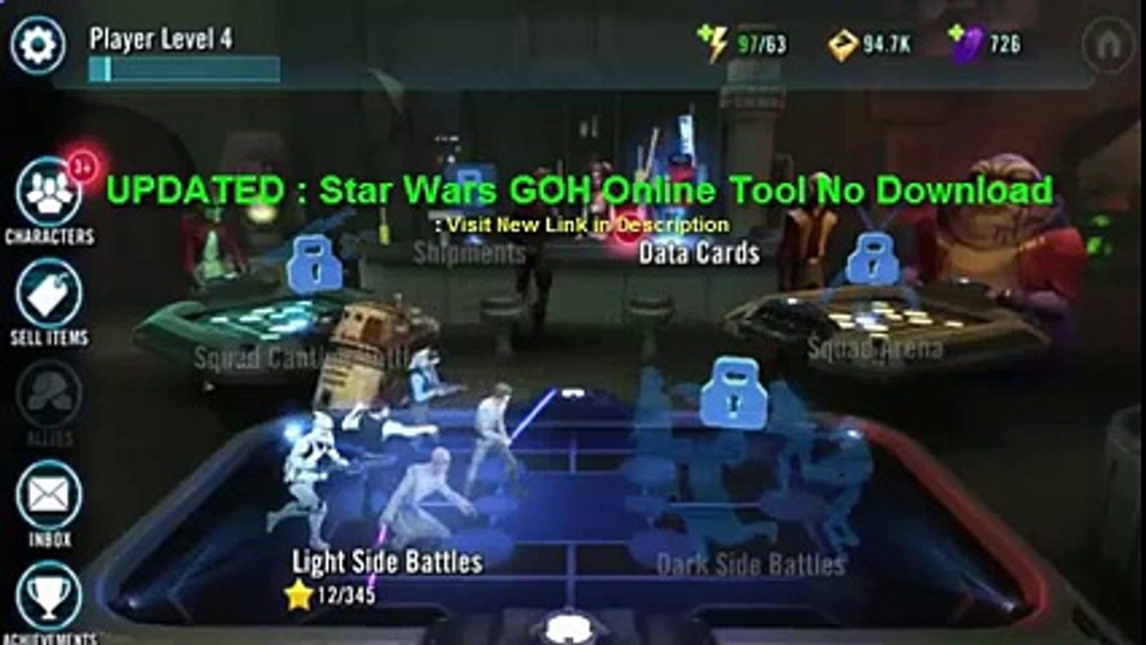 Star Wars Galaxy of Heroes Outil de piratage Triche Android iOS Illimité Credits et Crystal