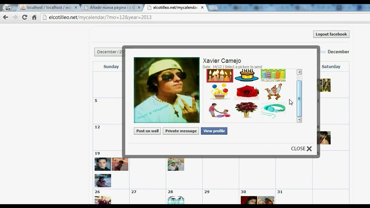 Script PHP Gift Calendar Facebook Home