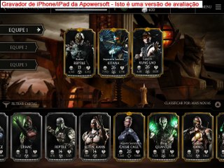 MORTAL KOMBAT X IPAD - Guerra de facções MODO NORMAL-TIME REPTILE KRAKEN, KITANA IMPERATRIZ SOMBRIA E KUNG LAO ESPECTRO