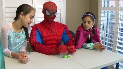 SPIDERMAN VS FROZEN ELSA SUPERHERO KIDS Elsa Makes Ice Movie In Real Life Fun