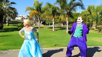 FROZEN ELSA VS JOKER - SPIDERMAN & MALEFICENT - ELSA LOSE POWERS - SUPERHERO FUN IN REAL LIFE