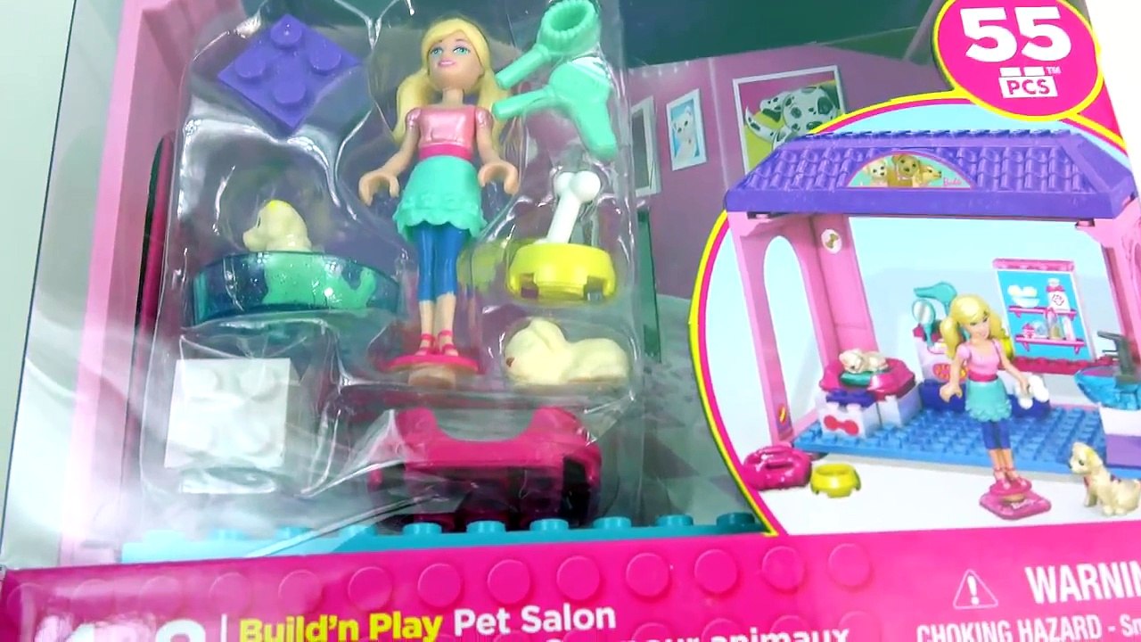 Mini Barbie Doll Puppy Dog Pet Salon Playset Mega Bloks Animal Care Set Toy Review Build