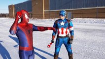 Spiderman vs Captain America in Real Life! Giant ball! Superhero Playtime Movie!