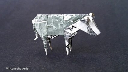 Money Origami COW - Dollar Bill Art