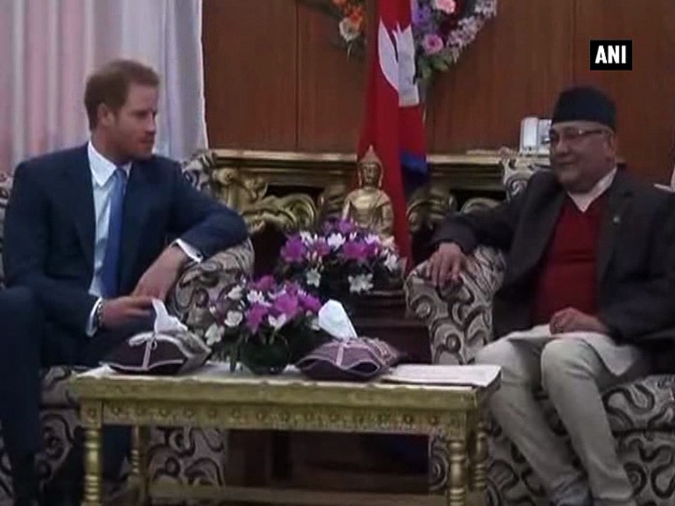 Britain's Prince Harry arrives in Nepal, meets PM Oli