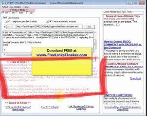 Free Links Cloaker Software PHP HTACCESS FRAMES Link Cloaking
