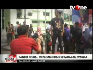 Perusak Fasilitas Kota Bandung Dihukum Push up