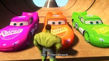 Spiderman vs Hulk Kids Songs ♪ The Green Grass Grows all Around ♪ Cars Lightning McQueen Orange and Pink