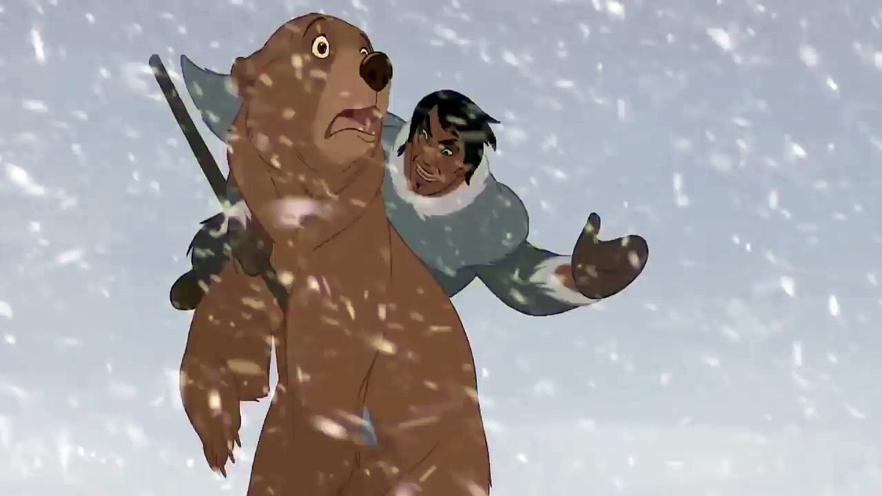 Brother Bear Denahi confronts Kenai on the mountain HD Видео
