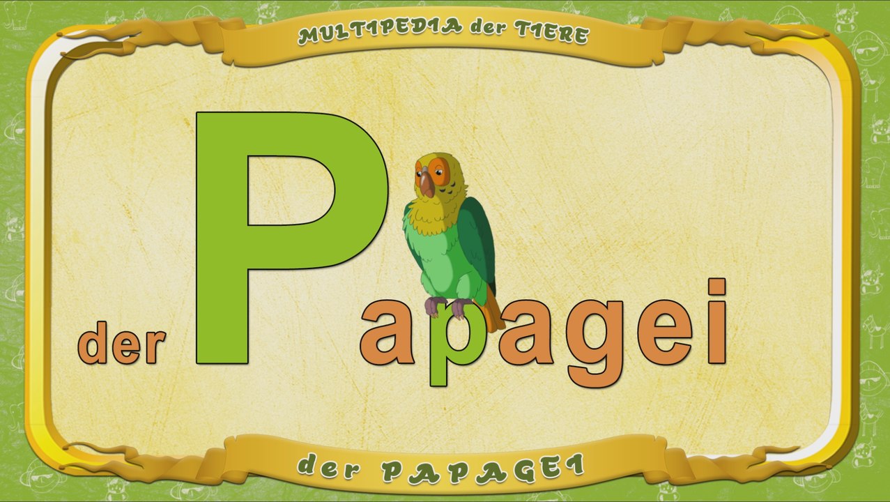 Multipedia der Tiere. Buchstabe P - der Papagei
