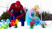 Spiderman & Frozen Elsa vs Venom! Giant Easter Egg Surprise! Superhero Fun in Real Life :)