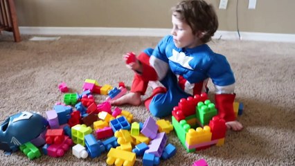 Little Captain America Vs The Amazing Blue Spiderman Zombie - In Real Life Zombie Superhero Movie!