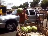 أفضل حارس مرمى في العالم في حراسة البطيخ