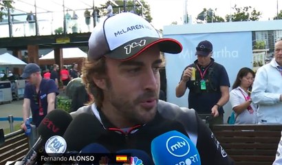 Fernando Alonso interviews after the crash with Gutierrez in F1 Australia
