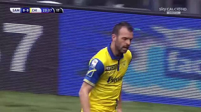 Riccardo Meggiorini Goal Sampdoria 0 - 1 Chievo Serie A 20-3-2016