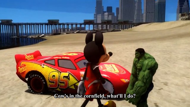 Spiderman Songs Lyrics ♫ Skip to My Lou ♫ Hulk & Mickey Mouse Disney Cars