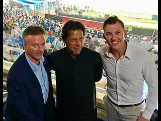 Imran Khan with Steve Waugh and Brett Lee Pak vs Ind 19 March 2016