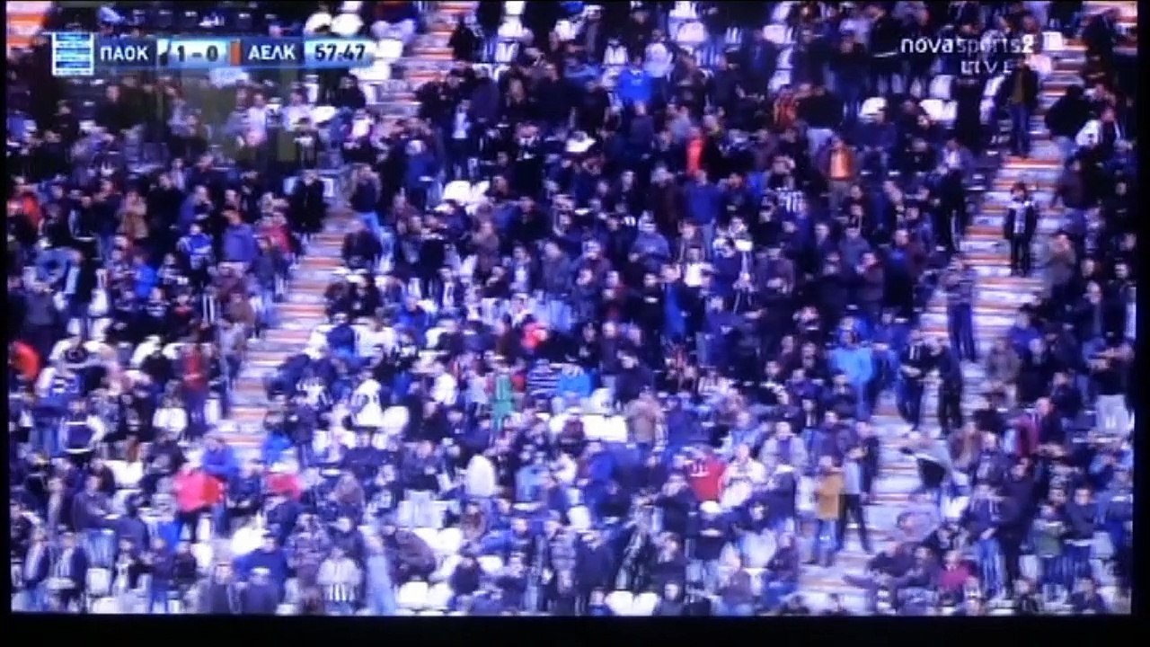 Paok - Kaloni 2-0 goal Athanasiadis Greek superleague