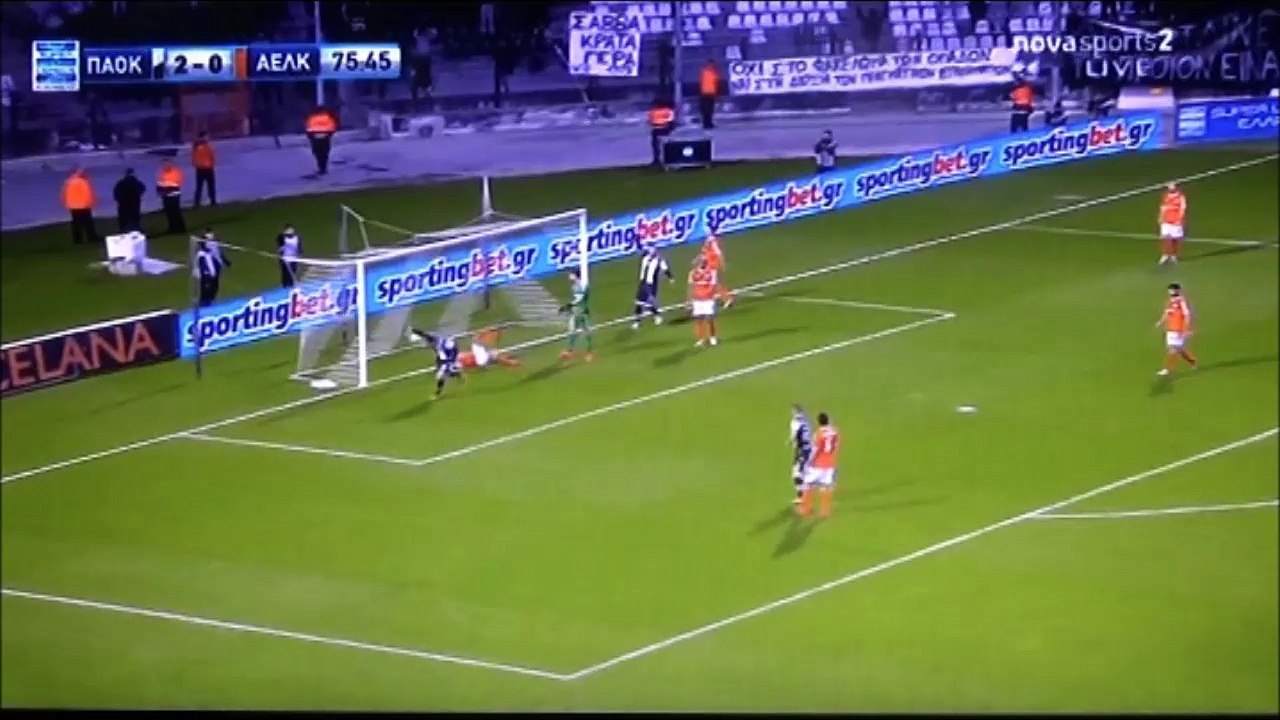 Paok - Kaloni 3-0 own goal korovesis Greek superleague