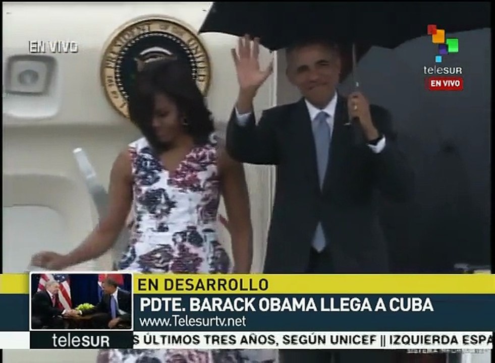 Arriba Barack Obama a La Habana; lo recibe Canciller Bruno Rodríguez