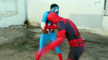 Captain America Vs Deadpool - In Real Life - Superhero Battle!