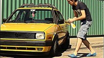 VW yellow Jetta mk2