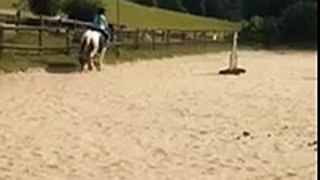 Me and my pony blue cantering