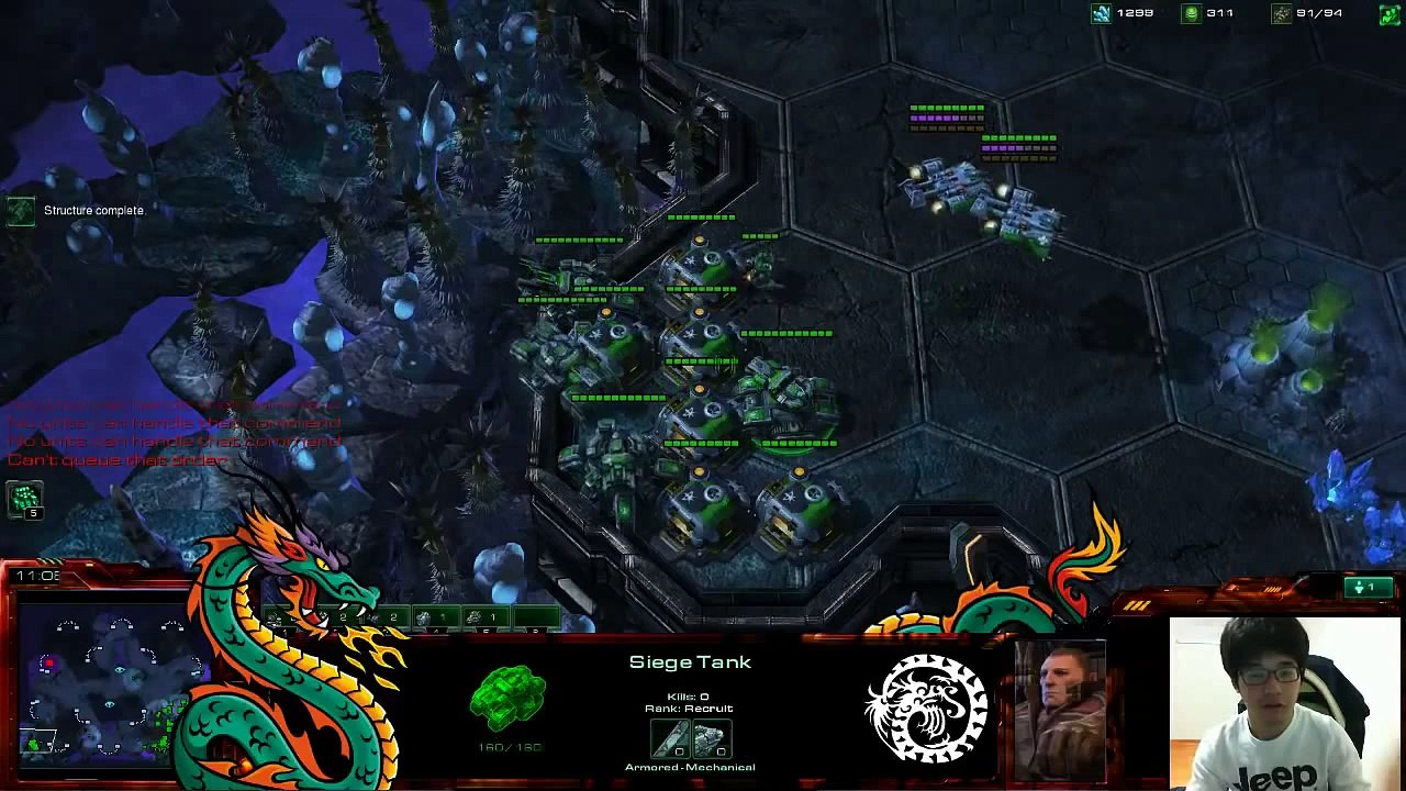 Dragon doing  Tank Stacking Trick  - Starcraft 2