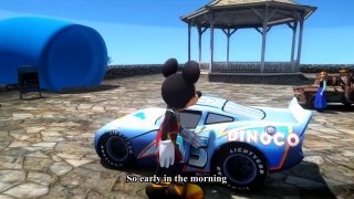 Spiderman Car For Kids - This is the Way we Laugh and Play -  Princess Mickey Mouse meets Frozen Anna