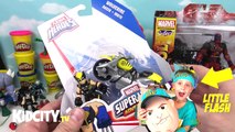 Superhero Battle Play-doh Surprise Egg ft. Deadpool vs Wolverine Toys & Marvel Toys by KidCity