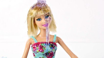 How to make SLIME with Barbie *** Glittery Ooze your Barbie Dolls for FUN! Part 7