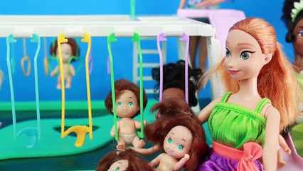 Frozen Anna Kids BABY PARK Toby Lost Quints Playset with Barbie Kristoff Skipper & Princes