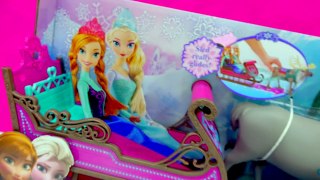 Disney Frozen Princess Ann and Queen Elsas Royal Sled & Sven Toy Unboxing Video Cookieswi