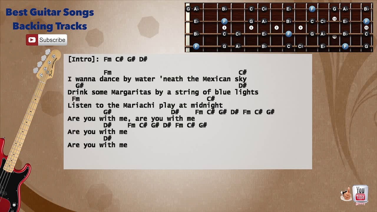 Are You With Me - Lost Frequencies Bass Backing Track with scale, chords and lyrics