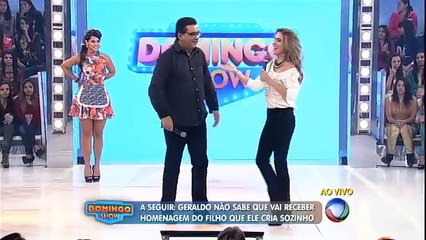 domingo show Dia dos Pais Geraldo Luís é surpreendido por homenagem de seu filho 10 08 2014 mircmirc