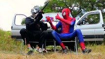 Spiderman Vs The Joker Venom Prank machine gun Super Hero Fights In Real Life IRL