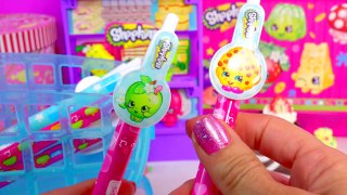 7 Shopkins Season 1 Clicker Pens Packs School Supply - Fun Toy Unboxing Video Cookieswirlc