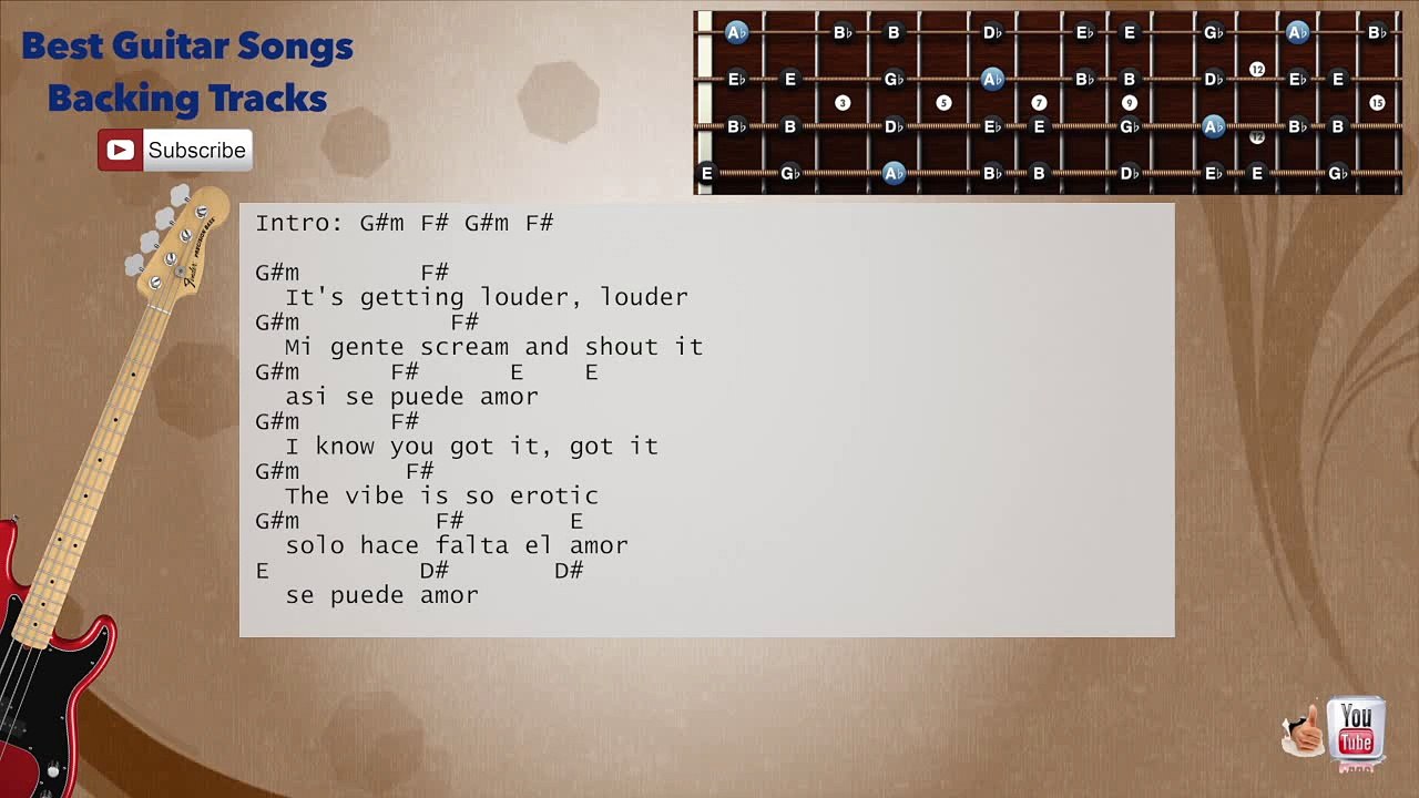 El Mismo Sol (Spanglish) - Alvaro Soler ft. Jennifer Lopez Bass Backing Track