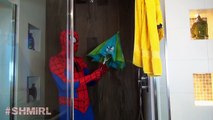 Spiderman BATH TIME vs Batman BATH TIME Silly Spider-man prank Movie Superhero Bathtime in Real Life