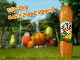 Pub Oasis mariage entre Enrico l'abricot et Eva la pêche