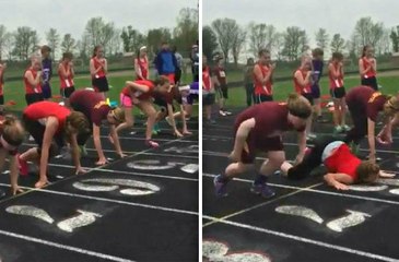 Girl Loses Race Before It Even Starts