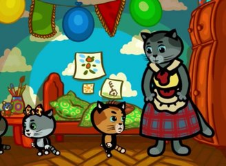 Три котенка. Музыкальный и обучающий мультик. Телевизор как магнит. Развивающие задания