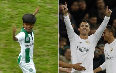 Ce petit footballeur imite Cristiano Ronaldo (en plus mignon)